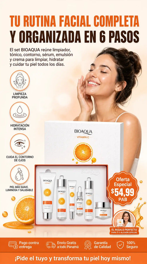 Kit BIOAQUA Vitamina C – Rutina Facial Completa de 6 Piezas